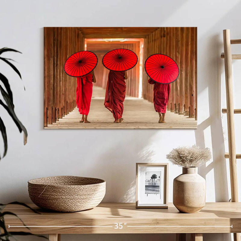 Adella Three Buddhist Monks, 16" H x 24" W