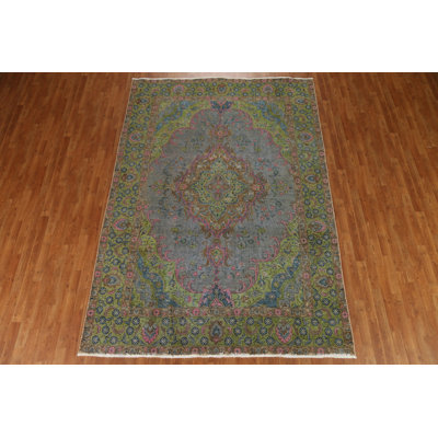 One-of-a-Kind 7'2" X 10'4" 1950s Wool Area Rug in