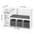 Kids Reading Nook Bench 6-Cubby Storage Bookshelf with Seat Cushion White