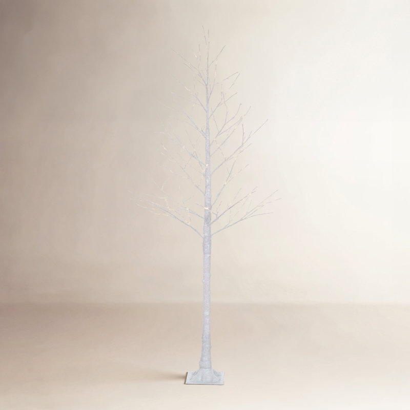 Arbre de Noël blanc illuminé, H 8 pi