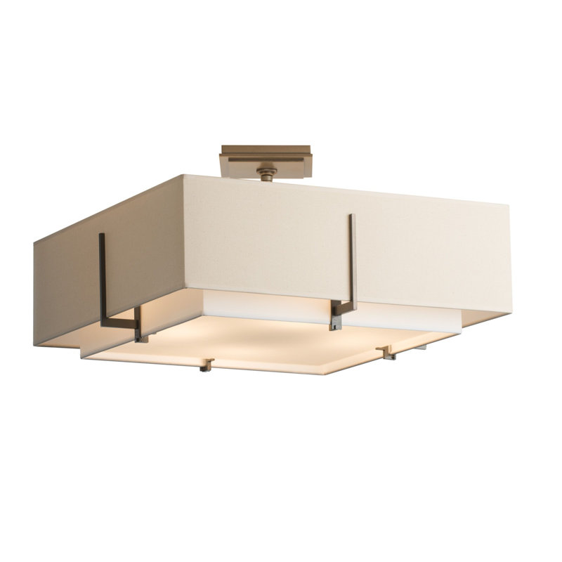 Exos 4 - Light 20.6" Semi Flush Mount, Flax, Dark Smoke