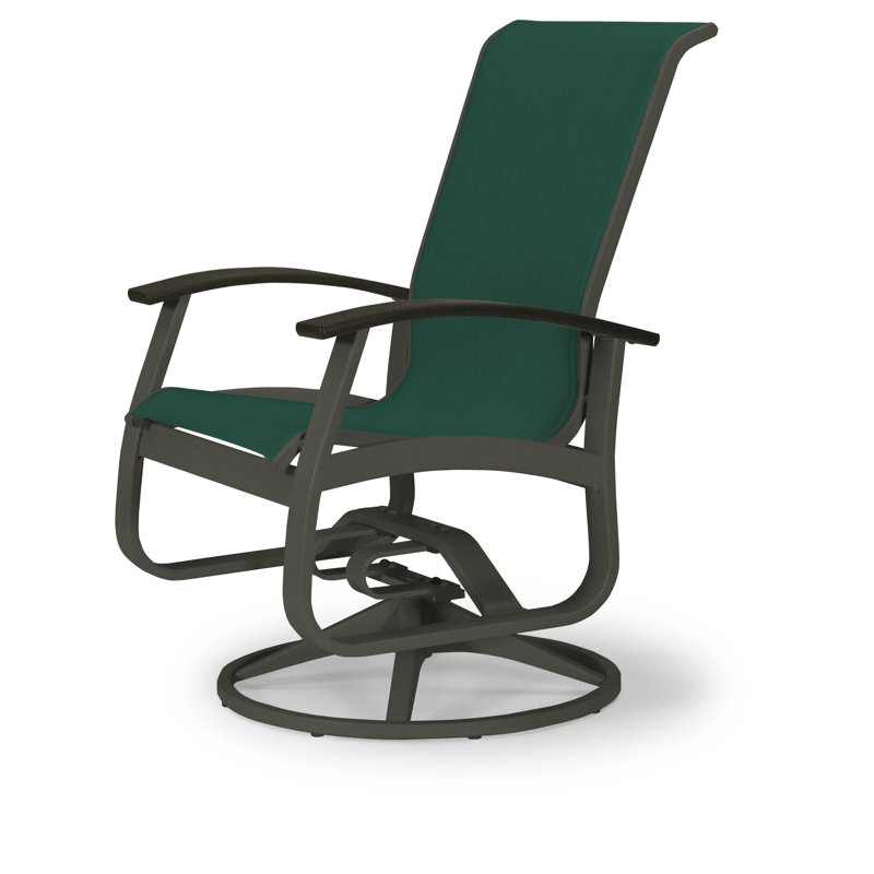 Chaise de patio pivotante Askar, Vert forêt 22D Sunbrella® vert, Blanc P50, Graphite texturé