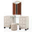 Ensemble de meuble-lavabo capitonné en cristal de style moderne avec 6 tiroirs et tabouret, fini en velours de bois-459015385