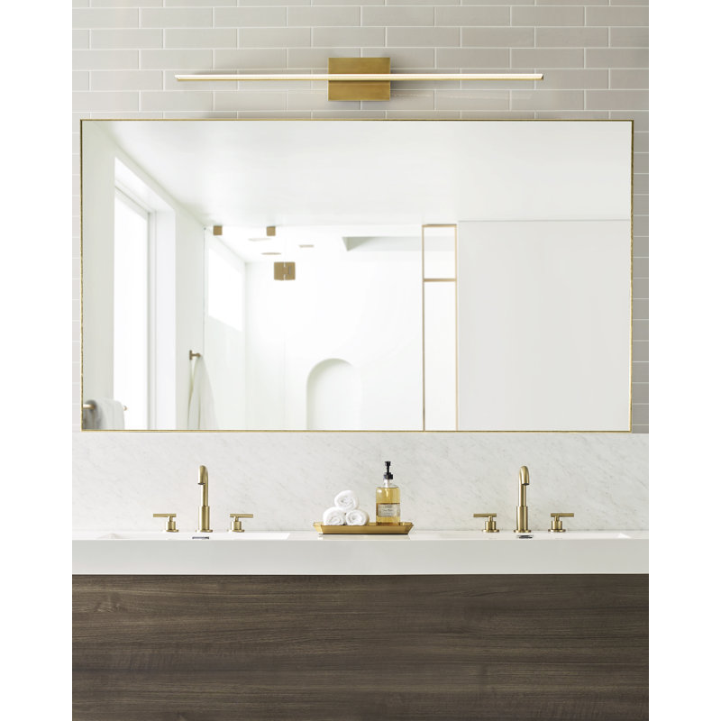 Span 1 - Light LED Bath Bar, Plated Brass, 3000