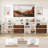 7 Storage Organizer Bookcase With Drawers & Adjustable Shelves, Horizontal Bookshelf For Bedroom, Living Room, Office