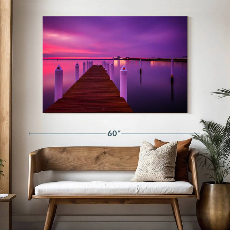Chesapeake bay dock sundown Aletra, H 34 po x l 51 po
