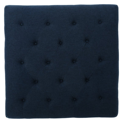 Kd - Navy Blue Upholstery With Pillow Top Fabric Elegant Look