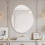 40 po X 32 po Miroir mural moderne pour salle de bain asymétrique, verre argenté sans cuivre HD, anti-oxydation, suspension verticale