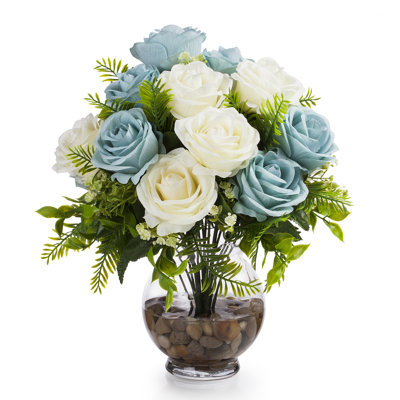 Silk Rose Arrangement in Vase