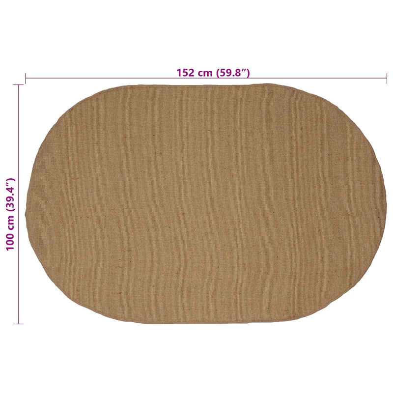 Hand Braided Area Rug, Oval 100cm x 152cm