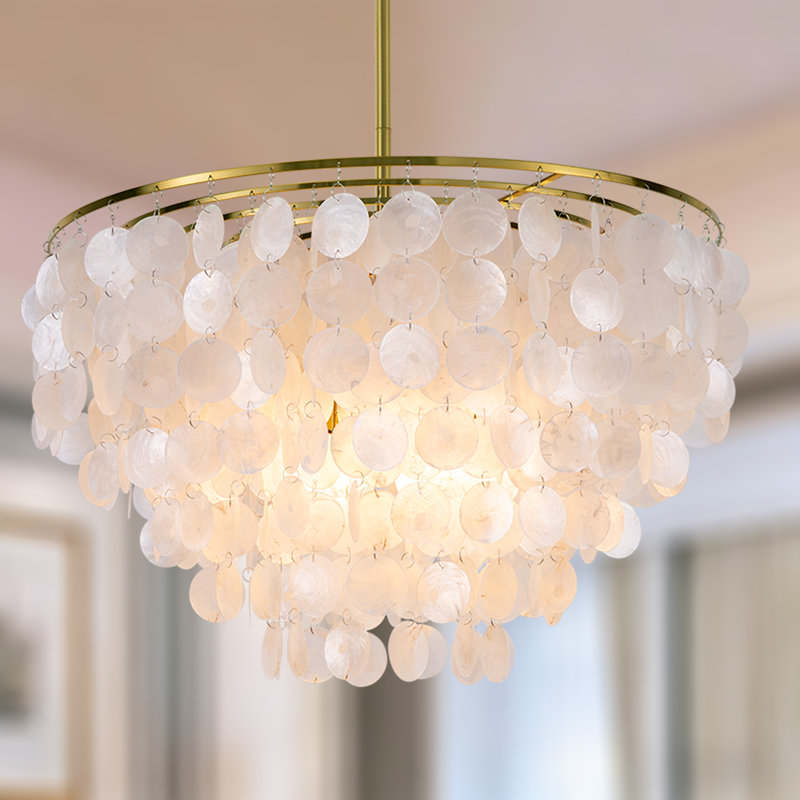 Luminaire suspendu de style lustre spoutnik moderne 6 lumières Esmeralda, Doré, Blanc