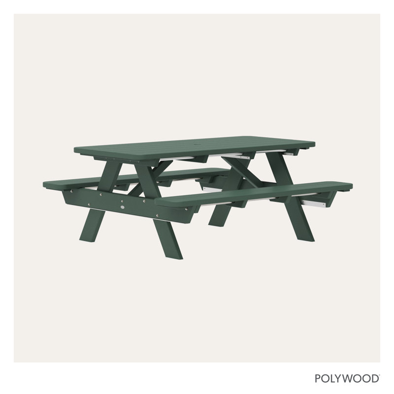 POLYWOOD Park 72" Picnic Table, Hunter Green
