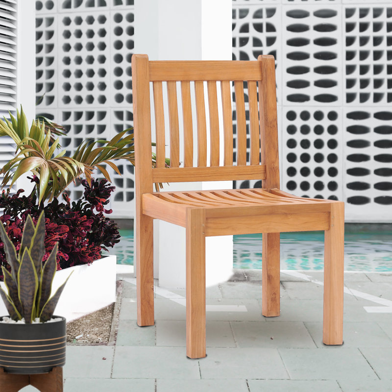 Catriona Outdoor Teak Dining Side Chair