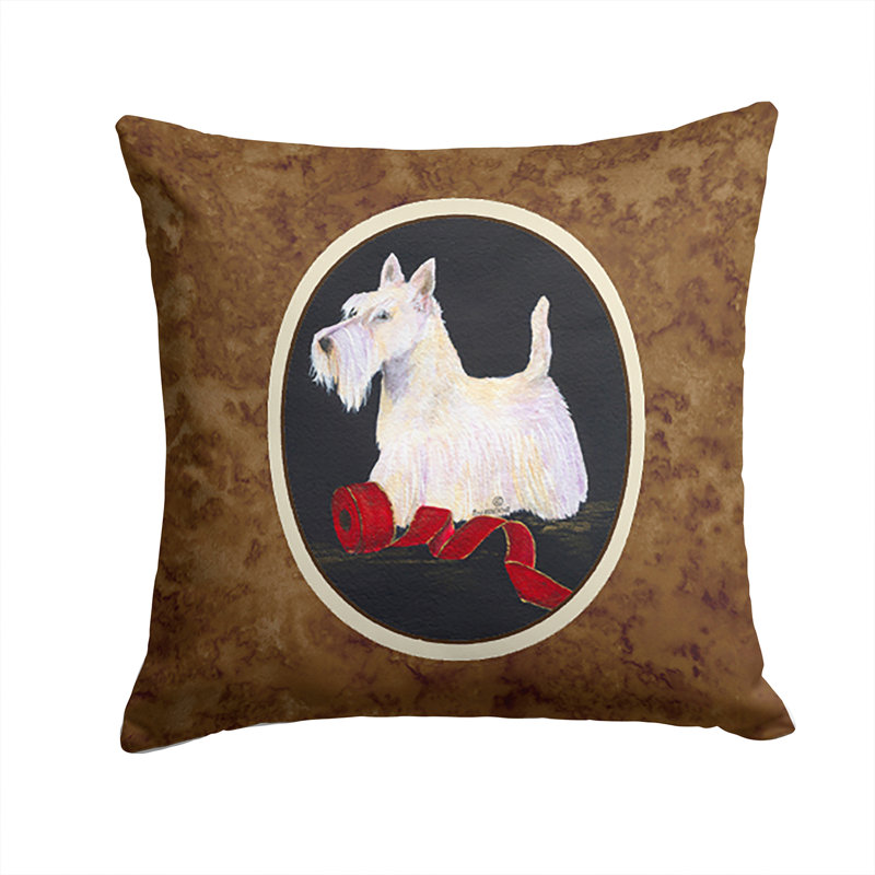 Coussin intérieur/extérieur brun moderne écossais terrier