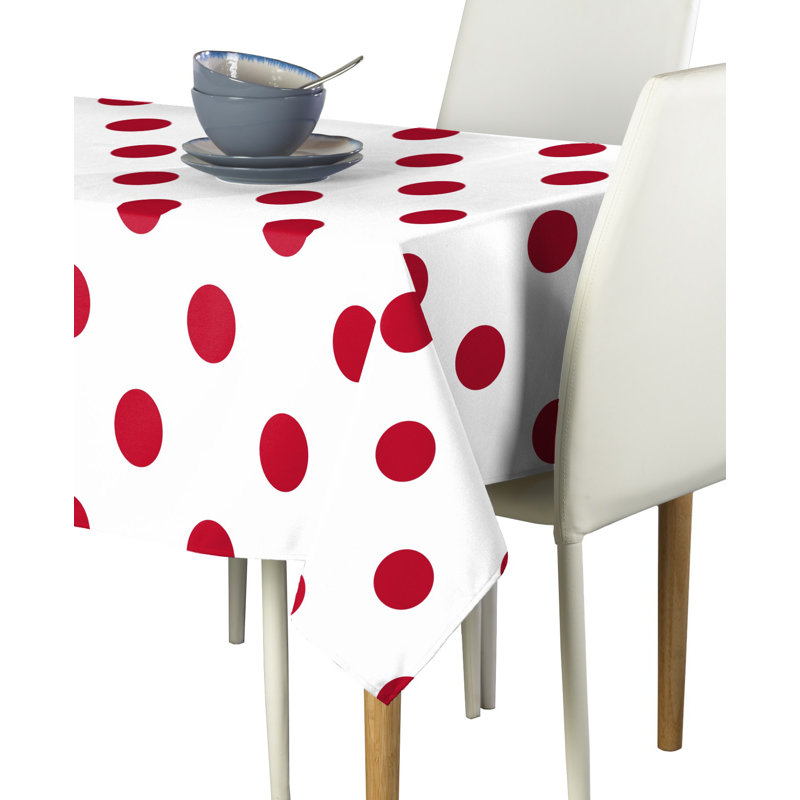 Mcbrayer Dot Milliken Signature Tablecloth, 104" L x 60" W, Red