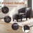 29″ Modern Barrel Accent Chair with Ottoman, Dark Brown Faux Leather