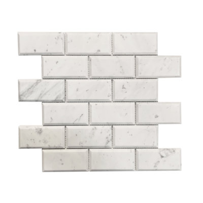 2" x 4" Marble Brick Joint Mosaic Wall & Floor Tile