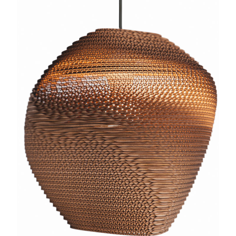 Scraplights Organic Pebbles Recycled Cardboard Pendant Light - Allyn, Natural