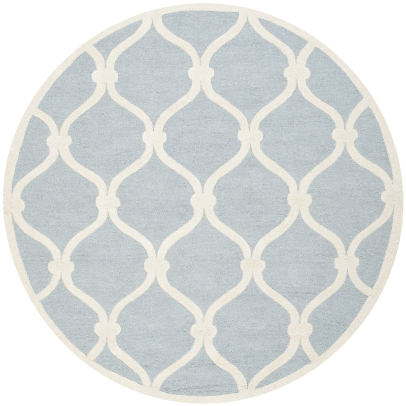 Cannen Hand Tufted Wool Geometric Rug, Round 6'