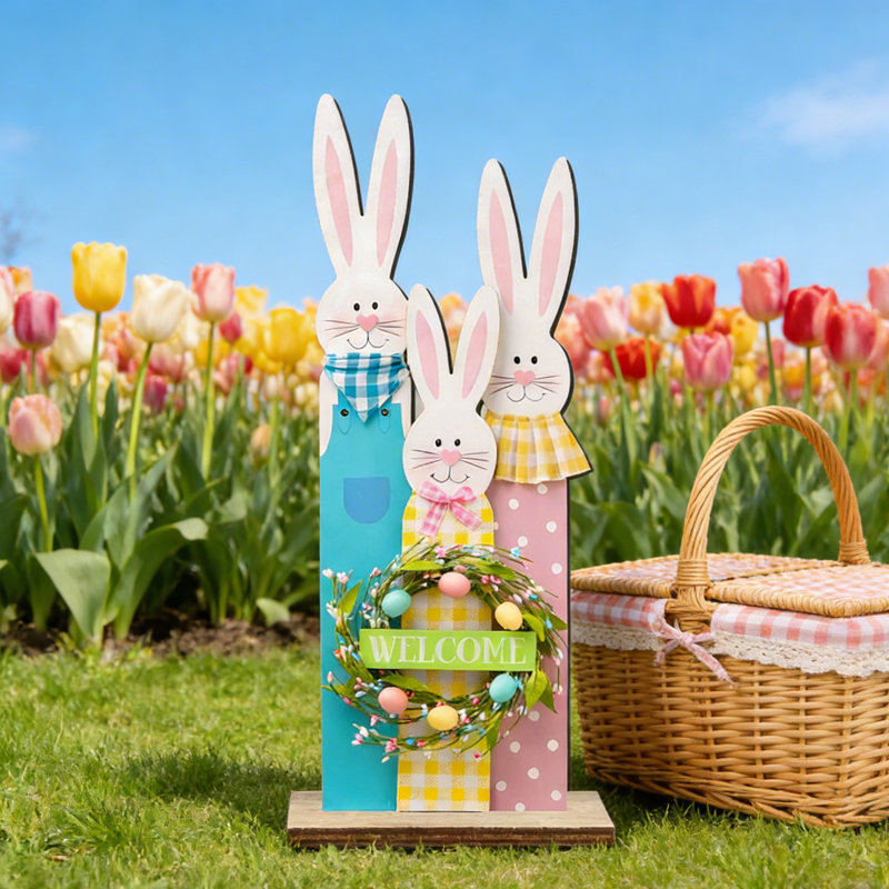 Lapin de Pâques, œuf, poussin, arrangement de décoration de lieu, Multicolor