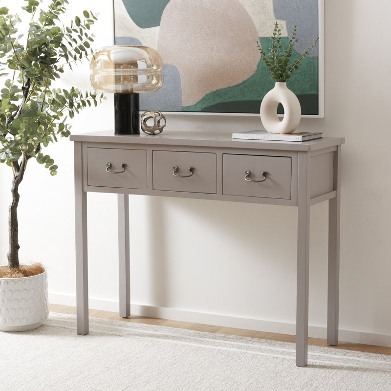 Console en bois massif de 39,4 po Vinea, Gris quartz