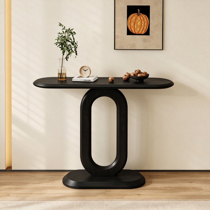 Sidra 55.12'' Solid Wood Console Table, 31.5" H x 39.37" W x 11.81" D, Brown