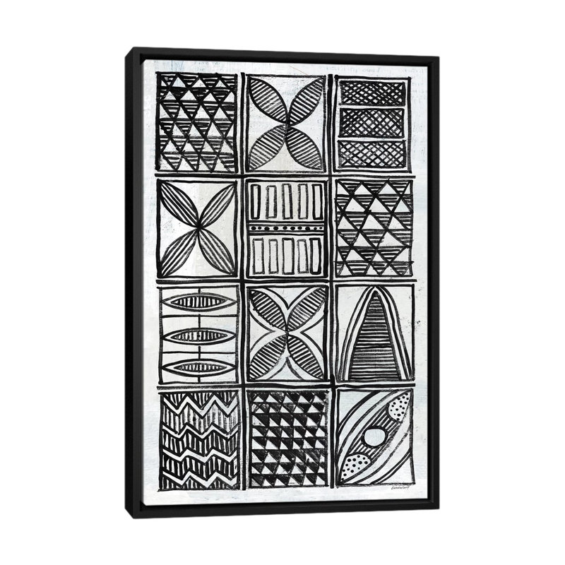 « patterns of the amazon b&w iv », impression sur toile, H 26 po x l 18 po x P 1,5 po, Toile avec cadre noir, Pas de tapis