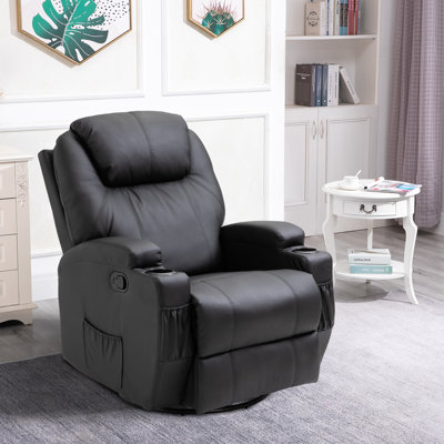 Fauteuil inclinable électrique pivotant en similicuir de 33 po de largeur