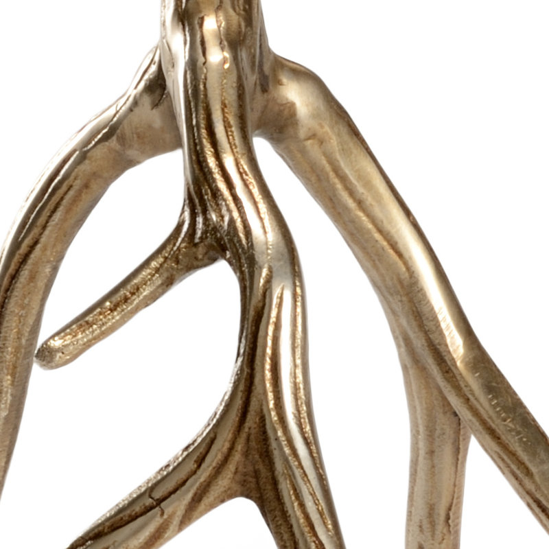 Brass Antler Design Tabletop Candlestick Set