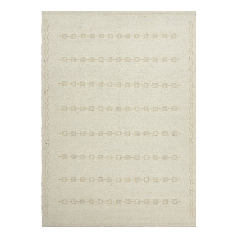 Rug & Kilim's Scandinavian-Inspired Rug, Subtle Geometric Stripes In Cream White