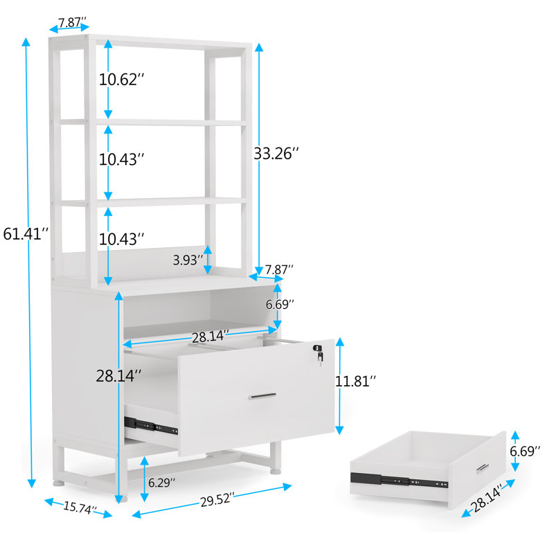Grigorii 29.52'' Wide 2 -Drawer File Cabinet, White