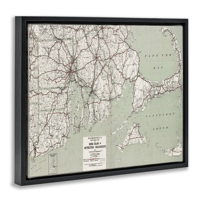 «Cape Cod & Ri Map», art mural encadré par Graffi * Tee Studios