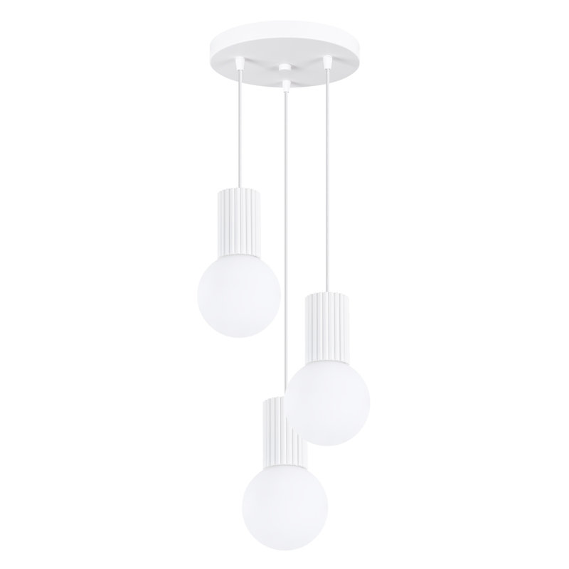 Bernis 3 - Light Brushed Nickel Pendant, White