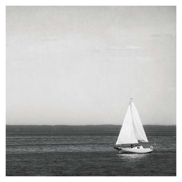 Calm Days II BW Crop With Border by Elizabeth Urquhart - Wrapped Canvas Print