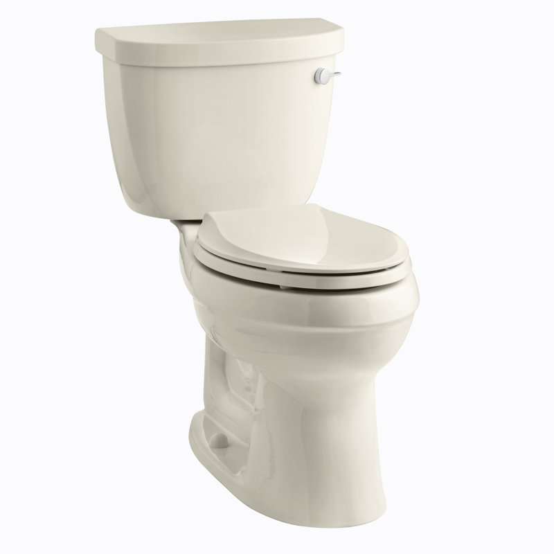 Cimarron Comfort Height Two-Piece Elongated 1.6 GPF Toilet with Aquapiston Flush Technology, Left-Hand Trip Lever and Tank Locks