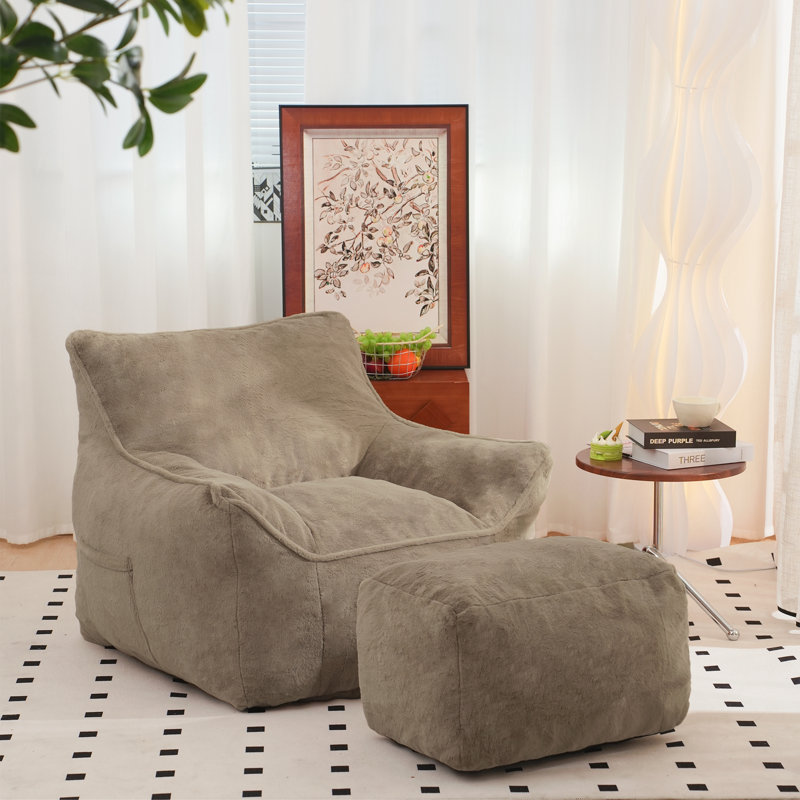 Fauteuils à billes, canapé confortable pour le salon, chambre à coucher, 28.35" H x 40.55" W x 38.98" D, Light Coffee Fabric