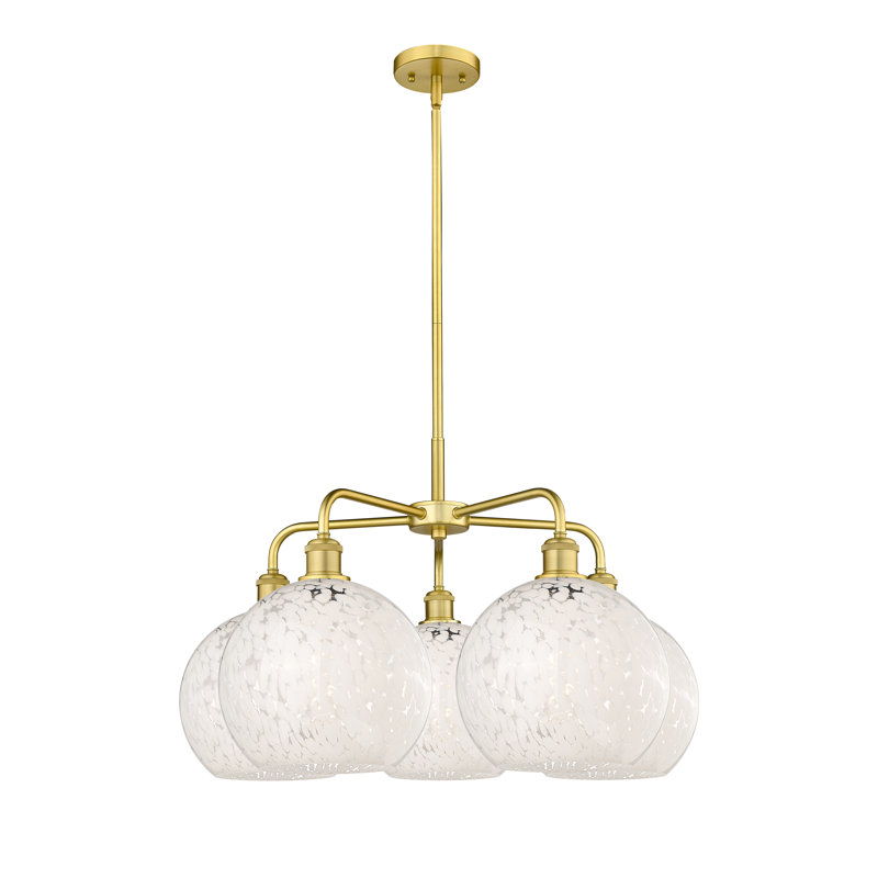 Bellagrace 5 - Light Dimmable Globe Chandelier, 17.25" H x 28" W x 28" D, Satin Gold