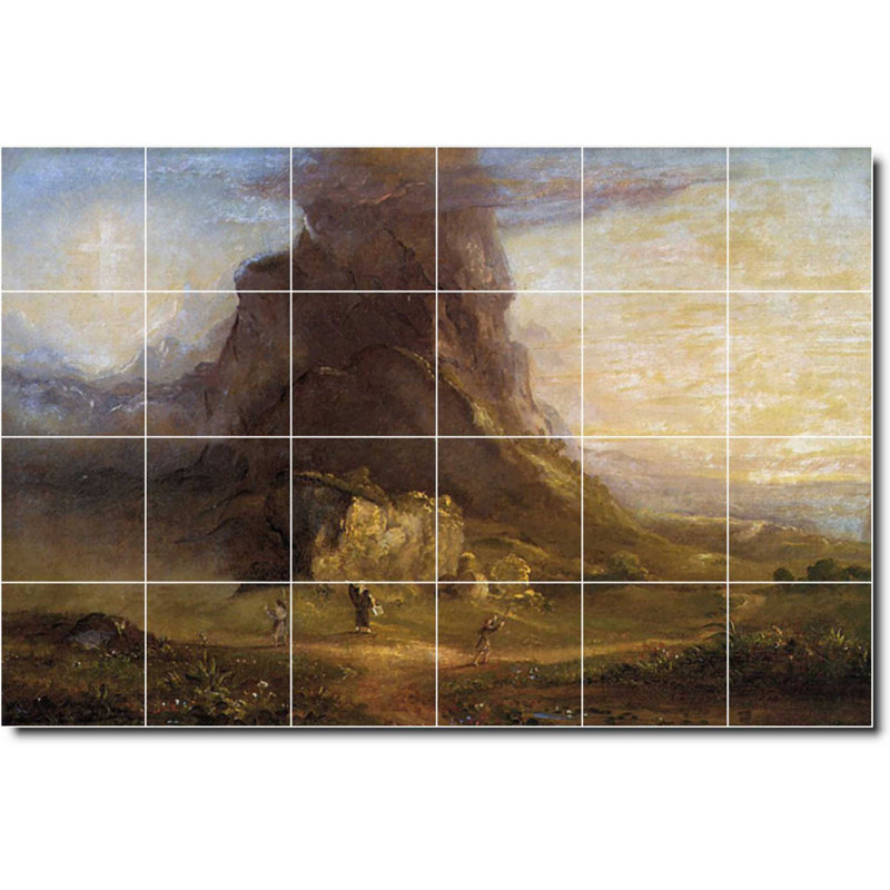 Carreau de céramique décorative 36 po x 24 po 6 po x 6 po, Paysage 01875