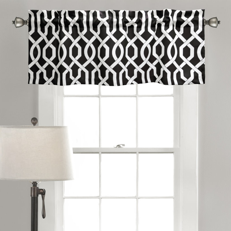 Geometric Tailored Window Pelmet, Black