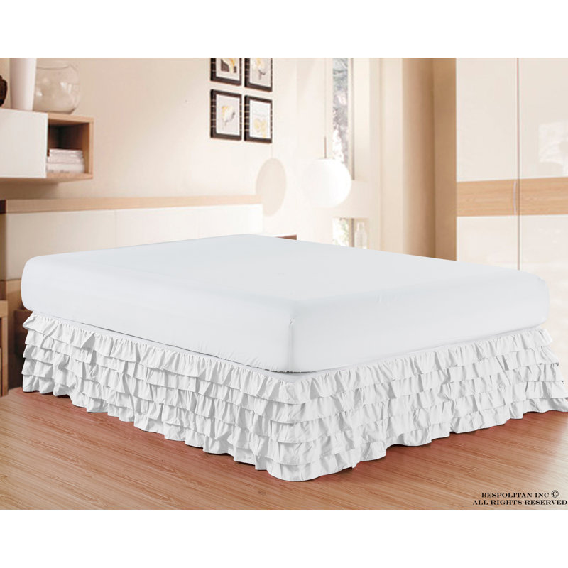 Jupe de lit Kantor Premium qualité 1500 fils, blanc