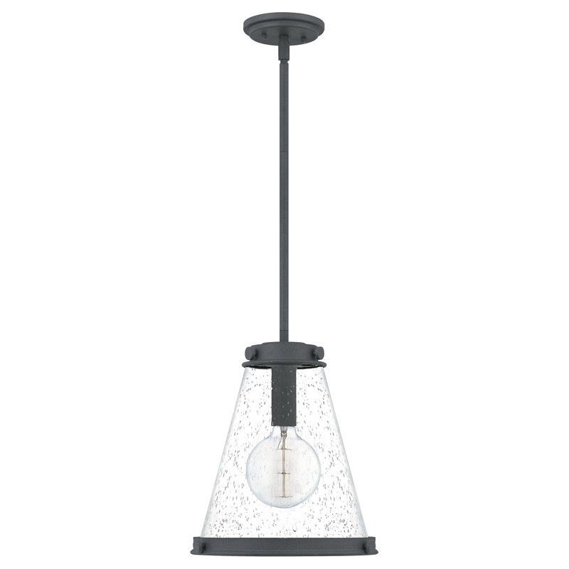 Luminaire suspendu conique 1 lumière auberge, Noir nuagé