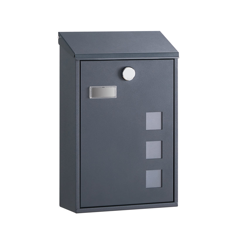 Bellburns Steel Wall Mounted Post Box, Grey
