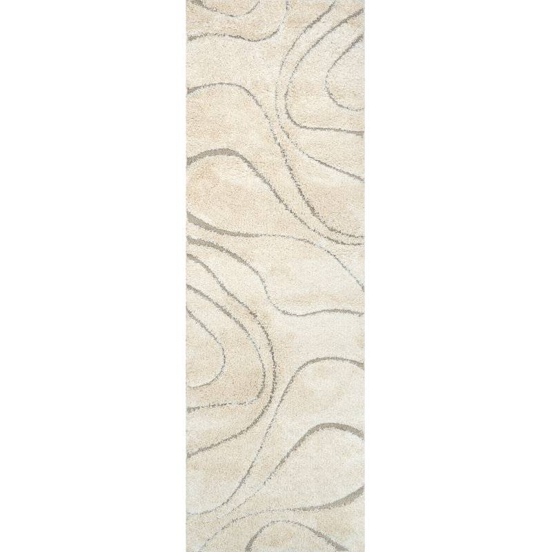 Baltej Modern Shag Cream/Ivory Area Rug, Runner 2'8" x 8'