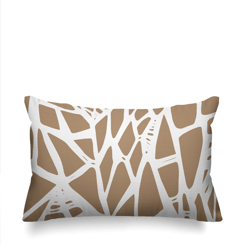Coussin intérieur / extérieur Rodman Tribal Abstract, Beige