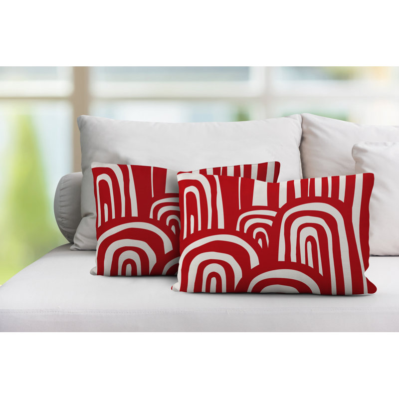 Coussin décoratif intérieur / extérieur sans ajout décoratif, Rouge