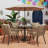 5-Piece All Weather Twisted Rattan Wicker Patio Dining Table Set  With Umbrella Hole And Beige Cushions-879915143