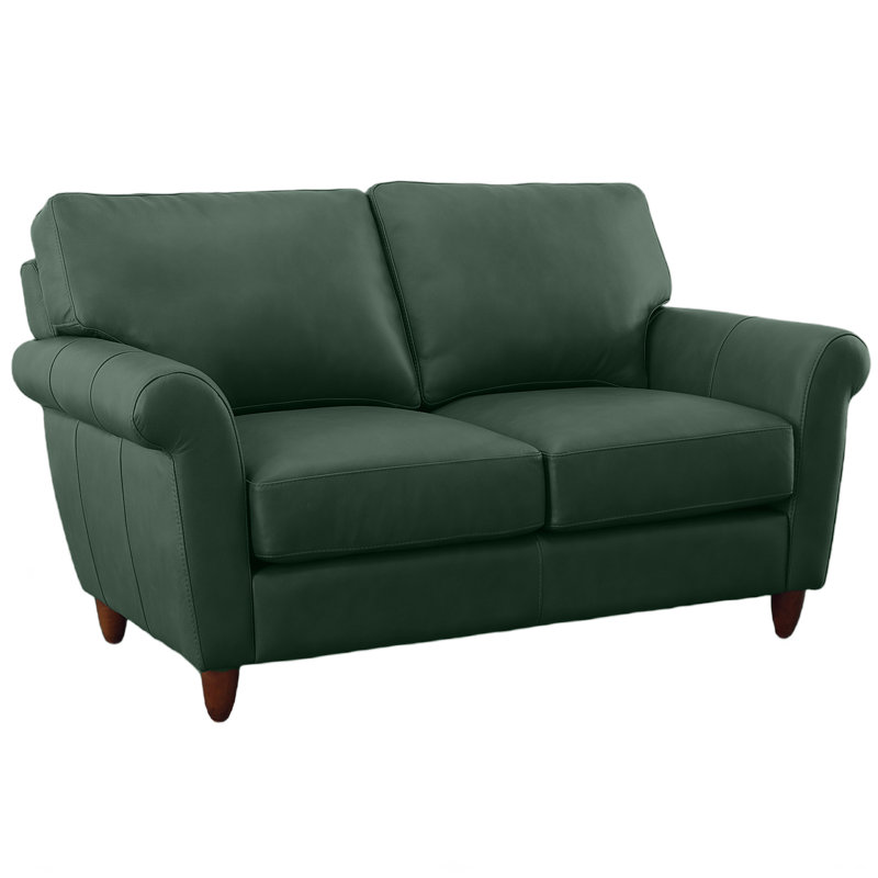 Causeuse en cuir véritable Cherish, Vert