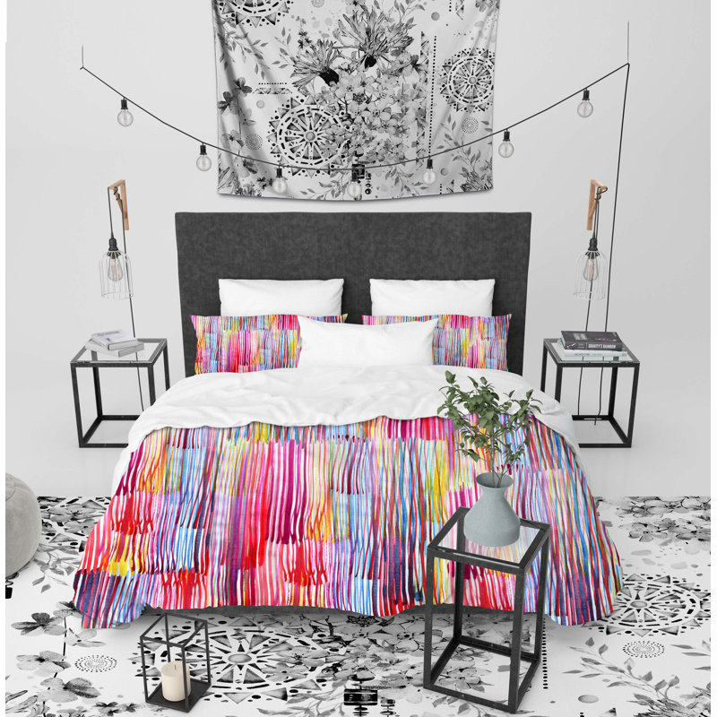 Dripping Polyester Comforter, Queen Comforter + 2 Standard Pillowcases