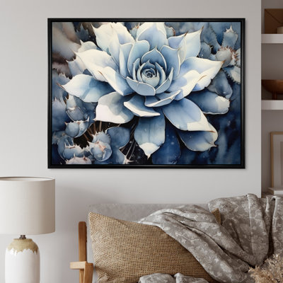 «Blue Blue Cactus Minimal Collage I» sur toile