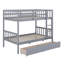 Lit superposé simple au-dessus de simple avec tiroirs doubles, configuration de lit simple transformable-1084814376